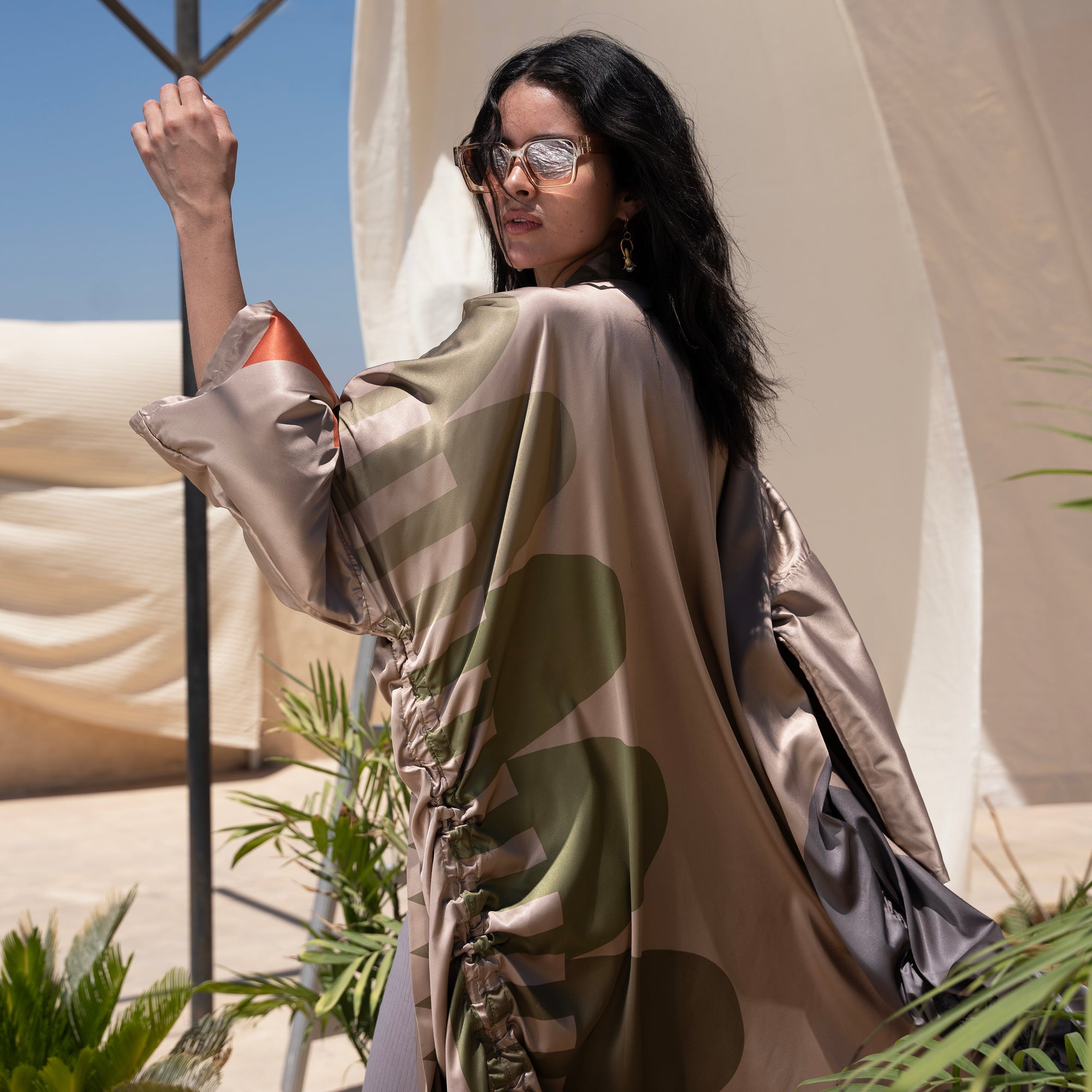 Peri Kimono, Multi on Beige - LABOGA