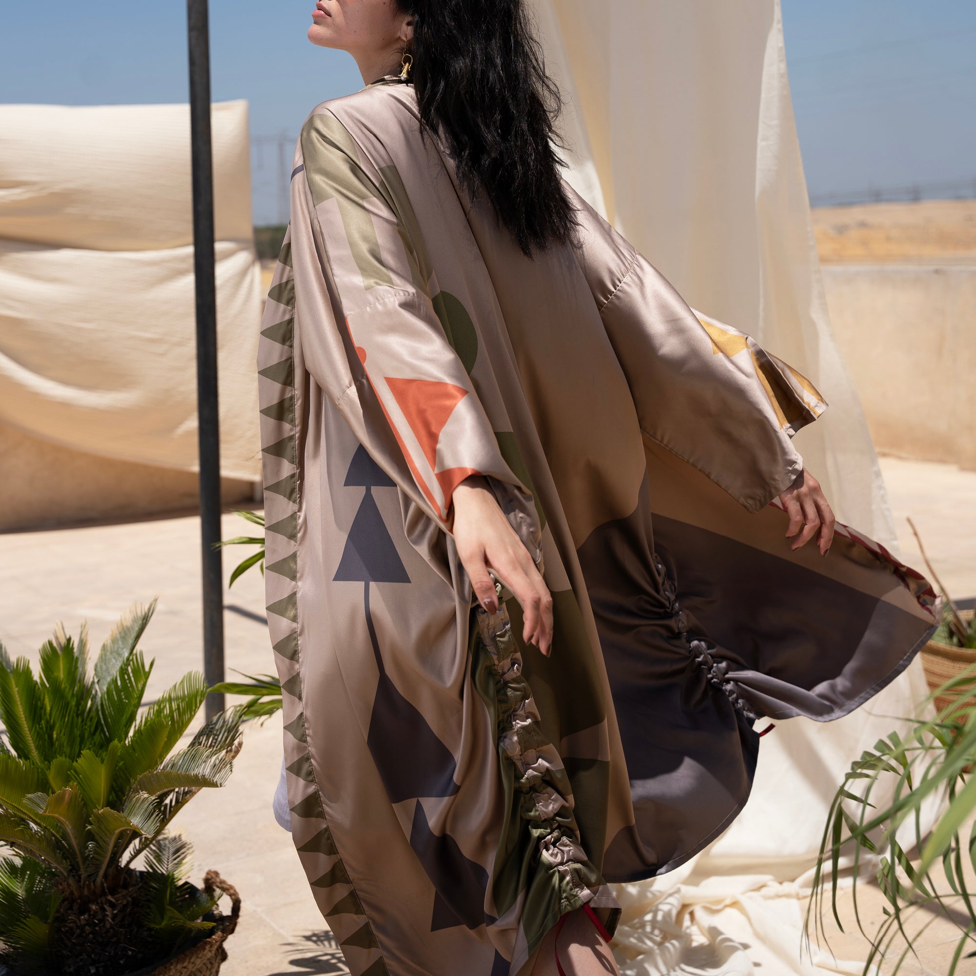 Peri Kimono, Multi on Beige - LABOGA