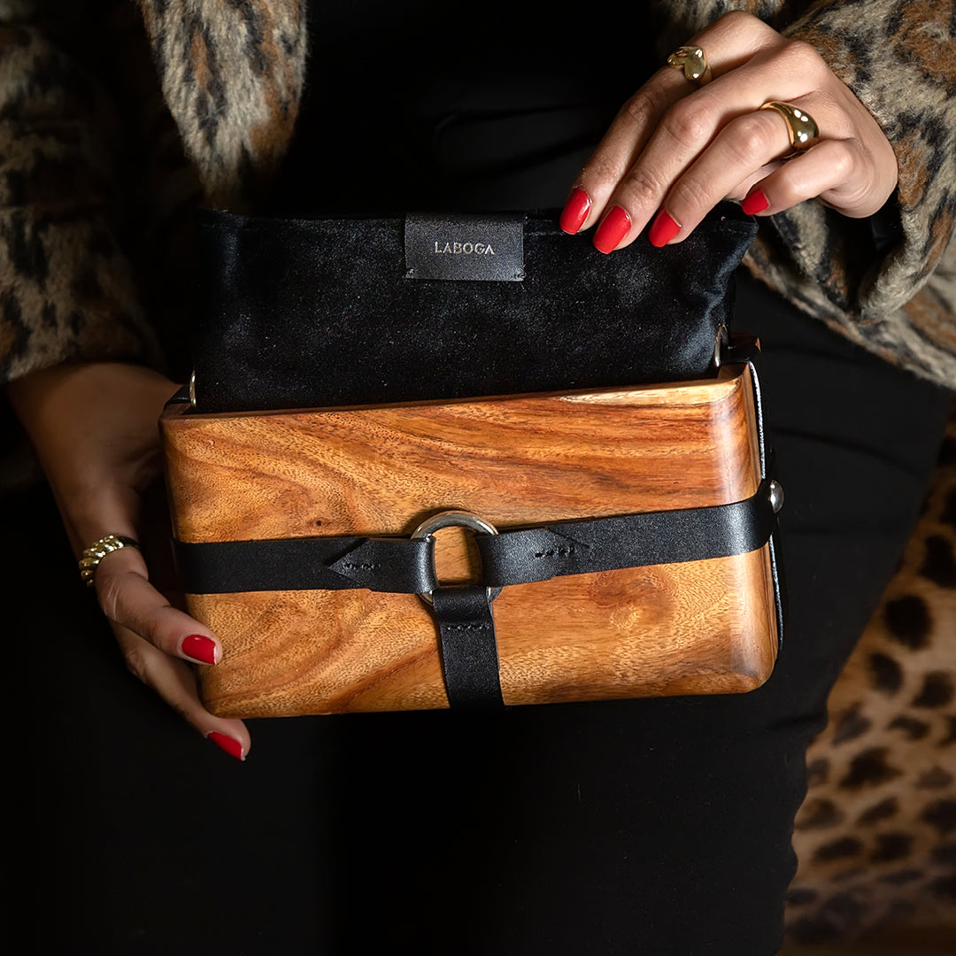 Yousra Wood Box - Black - LABOGA