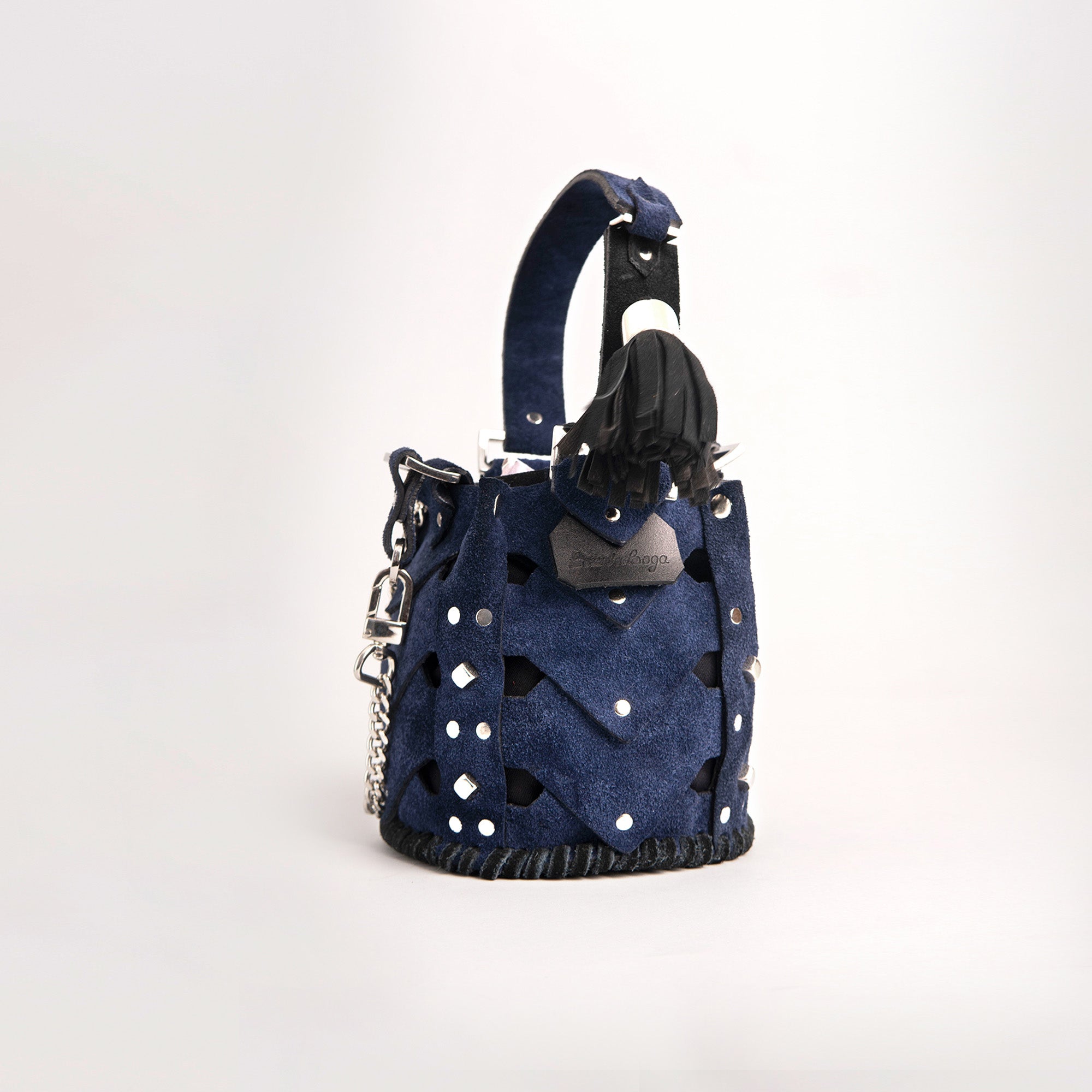 Vertebrae Mini, Navy Blue on Black