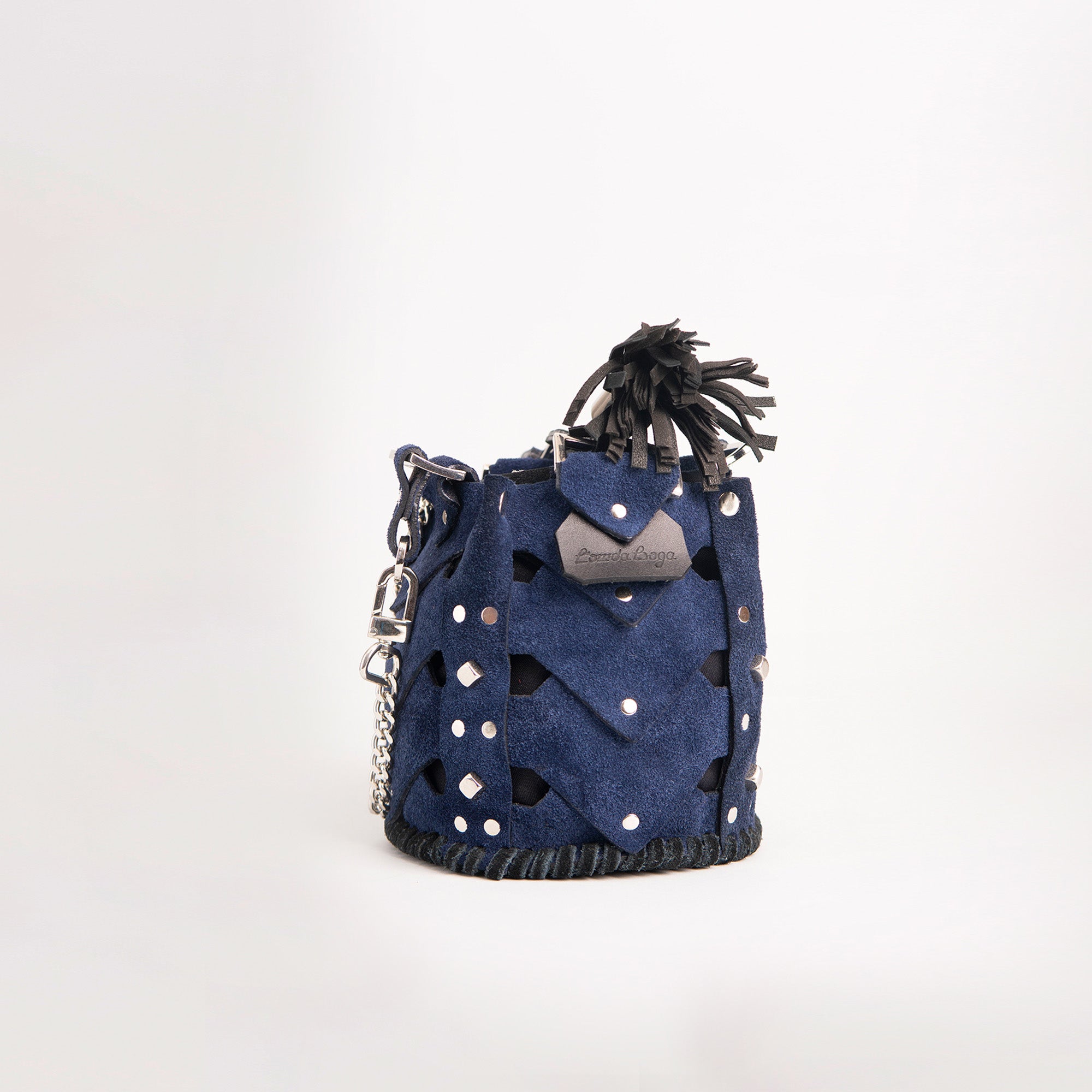 Vertebrae Mini, Navy Blue on Black